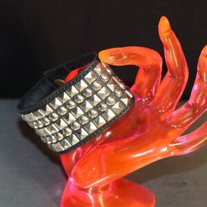 Guess  1.5" Wide Leather Studded Bracelet